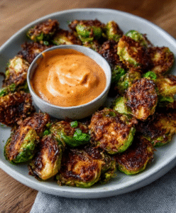 Keto-Rosenkohl-Pommes mit Sriracha-Mayo