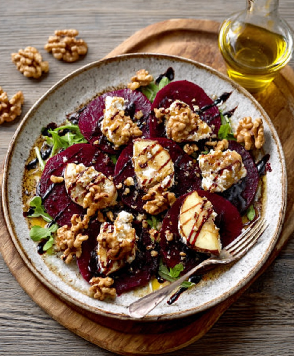 Keto-Rote-Bete-Carpaccio mit Walnüssen und Ziegenkäse: So lecker ist es!