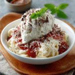 Keto Spaghettieis mit Zucchininudeln