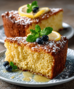 Keto-Zitronen-Olivenöl-Kuchen mit Erythrit