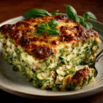 Keto-Zucchini-Lasagne mit Hähnchen und Pesto