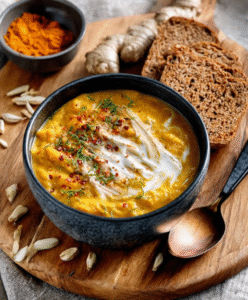 Kürbis-Kokos-Suppe mit Ingwer und Kurkuma