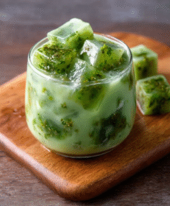 Matcha-Kokos-Eiswürfel