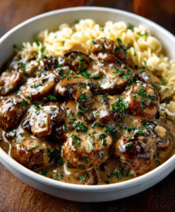 Pilz-Rahm-Geschnetzeltes ohne Mehl