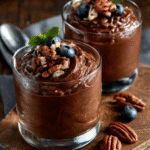 Schokoladen-Avocado-Mousse mit Pekannüssen