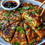 Spicy Kimchi-Omelett mit Sesam und Frühlingszwiebeln