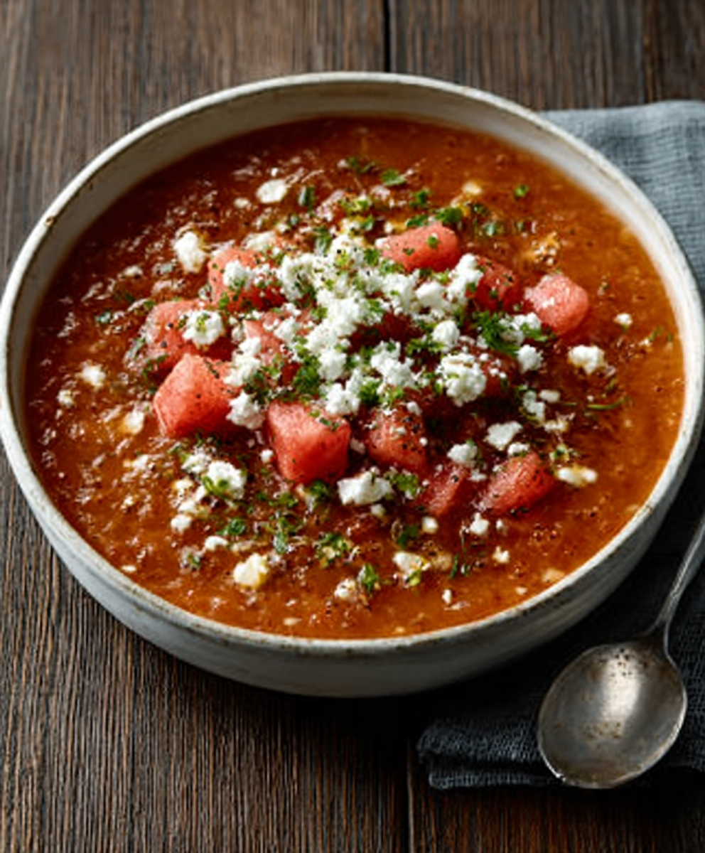 Wassermelonen-Gazpacho mit Feta: Erfrischung für den Sommer!