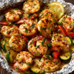 Zitronen-Knoblauch-Garnelen in Alufolie vom Grill