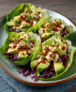 Avocado-Ei Salat in Lettuce Wraps