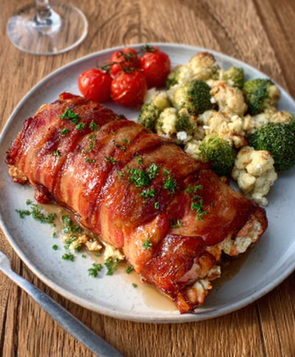 Bacon-Wrapped Lachs mit Feta & Gemüse: Ein Genuss!