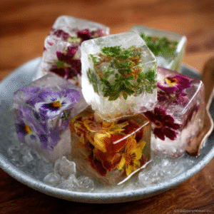 Blumeneiswürfel für Keto-Drinks