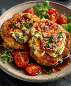 Blumenkohlsteaks mit Mozzarella