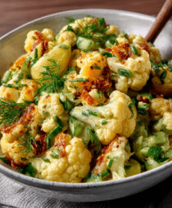 Cauliflower Kartoffelsalat with Pickles & Mustard Vinaigrette