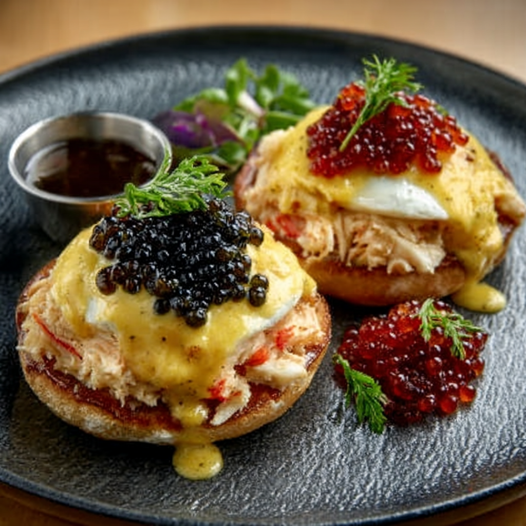 Crab Eggs Benedict mit Kaviar: Entdecke das Keto-Genuss!