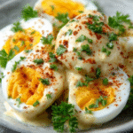 Eier in Senfsoße Keto