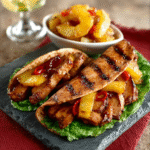 Gegrillte Keto-Puten-Fajitas mit karamellisierter Ananas (ohne Wraps)