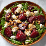 Gerösteter Rote-Bete-Salat mit Ziegenkäse & Rucola – Keto-Edition