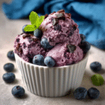 Heidelbeer-Kokos-Eiscreme ohne Zuckerzusatz