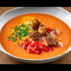 Keto-Gazpacho aus Wassermelone und Raf-Tomaten – ultra cremig (ohne Brot)
