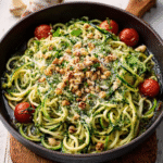 Keto Knoblauch Zucchini Noodles with Pesto