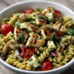 Keto-Pesto-Hähnchen-Pasta-Salat (Mit Zoodles)