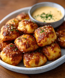 Keto Pretzel Bites with Obatzda Dip (Almond Flour Base)
