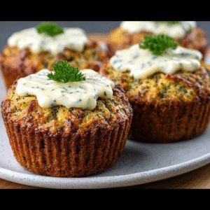 Keto-Zitronen-Mohn-Muffins mit Frischkäse-Frosting