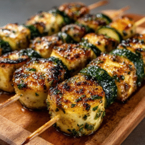 Knoblauch-Zucchini-Spieße – Gegrillte Low-Carb-Delikatesse