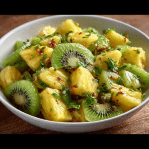 Low-Carb Beeren-Minz-Salat (Ananas & Kiwi ersetzt)