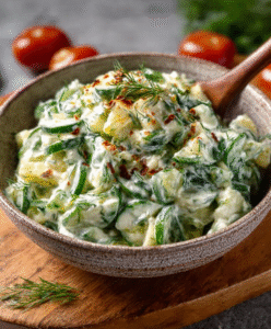 Low-Carb Gurkensalat with Dill & Greek Yogurt