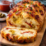 Quarkbrot mit Paprika & Oliven