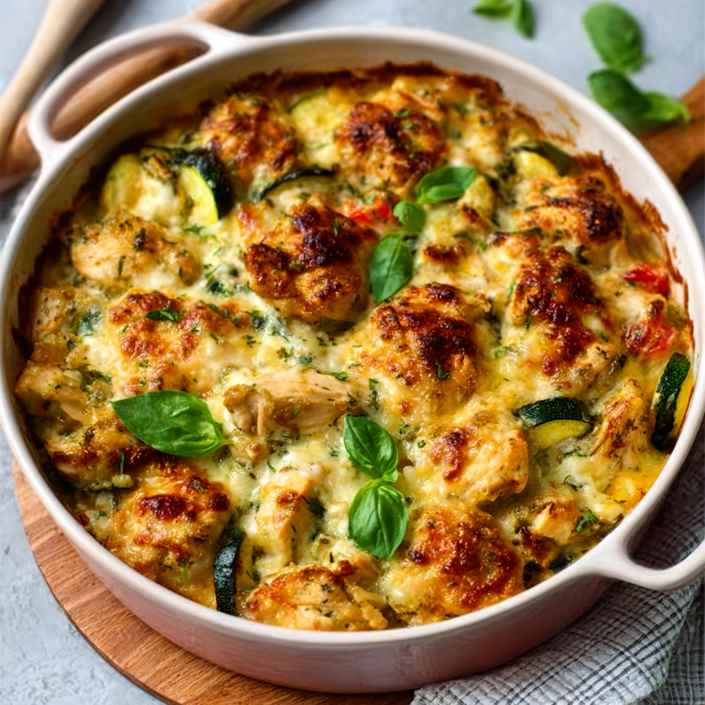 Schneller Hähnchen-Zucchini-Auflauf – 100% Keto für Genuss!
