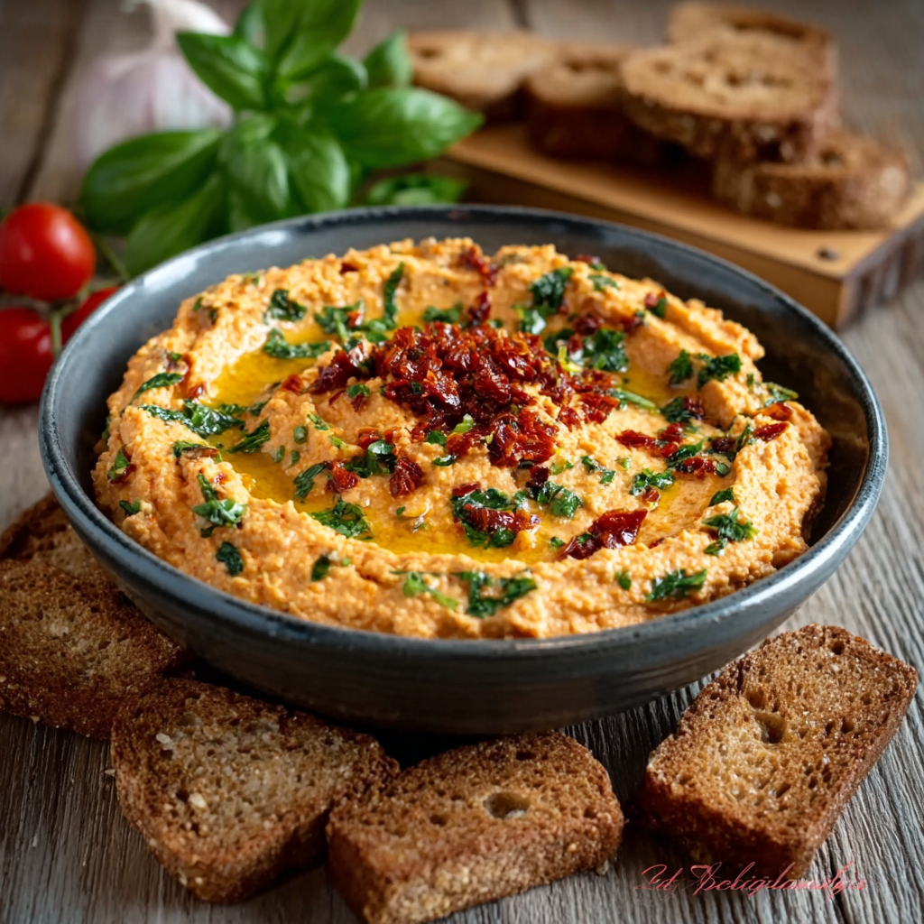 Tomaten-Basilikum-Hummus – der Low-Carb-Dip des Sommers, der begeistert!