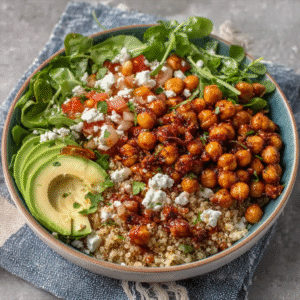Eiweißreiche Kichererbsen-Bowl mit Keto-Twist (weniger Getreide)