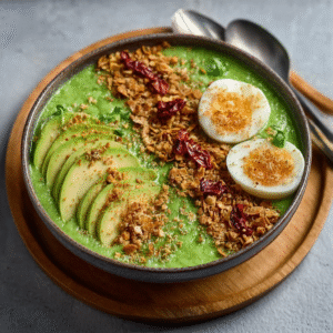 Erfrischende Avocado-Ingwer-Smoothie-Bowl mit Chili-Crunch