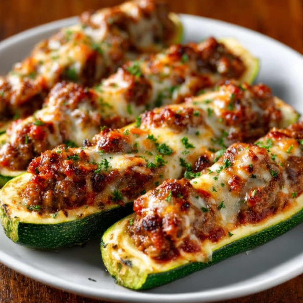 ketodiat 7 Gefüllte Zucchini-Boote aus dem Ofen: Ein Rezept, das begeistert!
