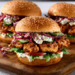 Hähnchen-Burger mit Knoblauch