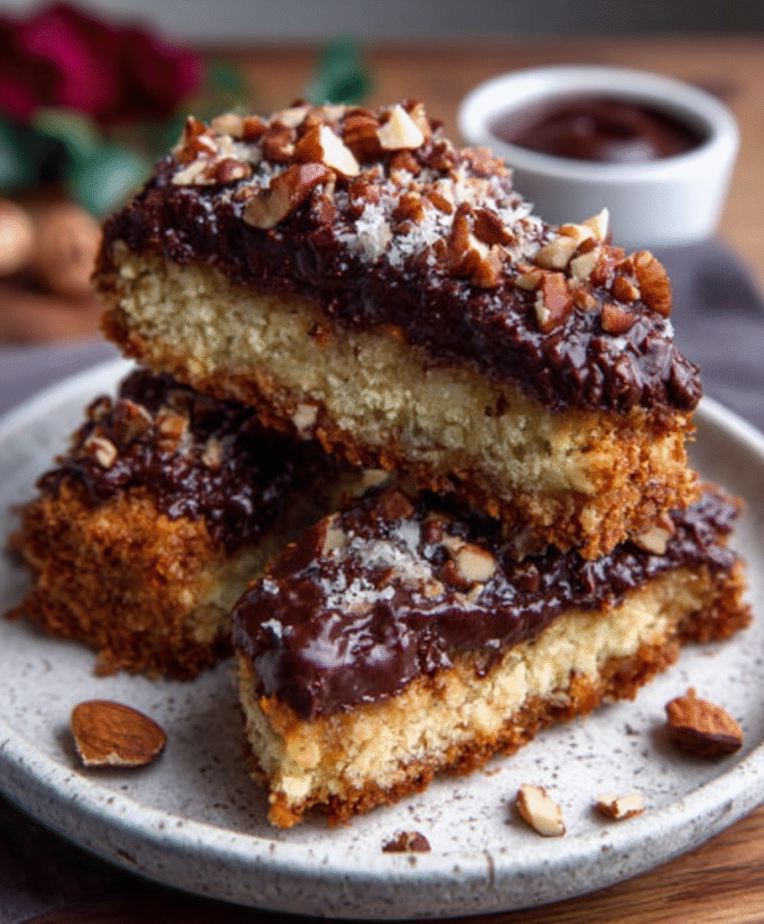 Keto Nussecken Nut Bars with Chocolate