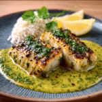 Kräuterumwickelter Kabeljau mit zitronig-dilliger Sauce