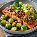 Lachs mit Meerrettich & Rosenkohl