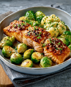 Lachs mit Meerrettich & Rosenkohl