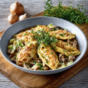 Low-Carb Schwäbische Maultaschen in Pilzrahmsauce