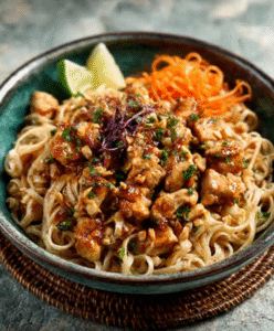 Pad-Thai-Bowl mit Huhn