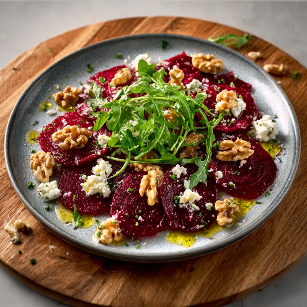 Rote-Bete-Carpaccio mit Ziegenkäse & Walnüssen: Ein Genuss!