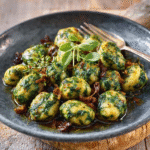 Shiitake-Spinat-Gnocchi mit brauner Butter und Salbei