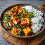 Tofu‑Spinat-Curry mit Kokosmilch