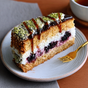Waldbeer‑Japonais‑Torte (Keto-Version)