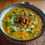 Würzige Kürbis-Schnittlauch-Suppe mit Kokoscreme