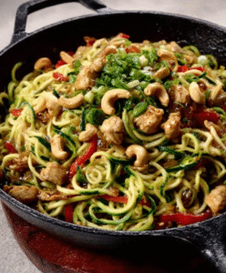 Zoodles mit Huhn und Cashews