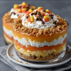 Candy Corn Keto Cheesecake Parfaits